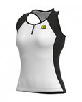 ALÉ Kolesarski dres brez rokavov - COLOR BLOCK LADY - bela/črna
