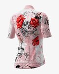 ALÉ Kolesarski dres s kratkimi rokavi - SKULL LADY - rožnata