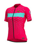 ALÉ Kolesarski dres s kratkimi rokavi - STARS LADY - rožnata/turkizna