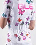 ALÉ Kolesarski dres s kratkimi rokavi - BUTTERFLY LADY - bela