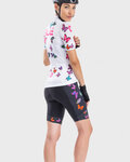 ALÉ Kolesarski dres kratek rokav in kratke hlače - BUTTERFLY LADY - večbarvno/bela
