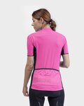 ALÉ Kolesarski dres kratek rokav in kratke hlače - COLOR BLOCK LADY - rožnata/črna