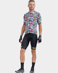 ALÉ Kolesarski dres s kratkimi rokavi - PR-R TATTOO - oranžna/rožnata/črna/bela/rdeča