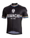 BIANCHI MILANO Kolesarski dres s kratkimi rokavi - NEW PRIDE - bela/črna