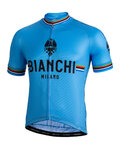 BIANCHI MILANO Kolesarski dres s kratkimi rokavi - NEW PRIDE - svetlo modra/črna