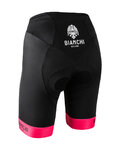 BIANCHI MILANO Kolesarske kratke hlače brez naramnic - AVOLA LADY - črna/rožnata