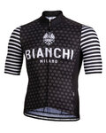 BIANCHI MILANO Kolesarski dres s kratkimi rokavi - DAVOLI - črna/bela