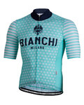 BIANCHI MILANO Kolesarski dres s kratkimi rokavi - DAVOLI - bela/svetlo modra