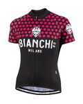 BIANCHI MILANO Kolesarski dres s kratkimi rokavi - CROSIA LADY - rožnata/črna