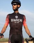 BIANCHI MILANO Kolesarski dres s kratkimi rokavi - PEDASO - rožnata/črna