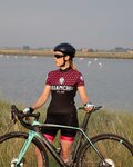 BIANCHI MILANO Kolesarske kratke hlače brez naramnic - AVOLA LADY - črna/rožnata