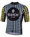 BIANCHI MILANO Kolesarski dres s kratkimi rokavi - MASSARI - rumena/svetlo modra