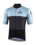 BIANCHI MILANO Kolesarski dres s kratkimi rokavi - QUIRRA - črna/svetlo modra