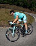 BIANCHI MILANO Kolesarske kratke hlače z naramnicami - PELAU - črna/svetlo modra