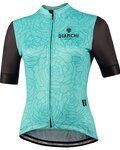 BIANCHI MILANO Kolesarski dres s kratkimi rokavi - SOSIO LADY - zelena/črna