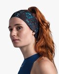 BUFF Kolesarski trak za lase - COOLNET UV® WIDE - svetlo modra/črna