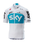 CASTELLI Kolesarski dres s kratkimi rokavi - SKY 2018 FAN - bela/svetlo modra
