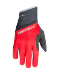 CASTELLI Kolesarske  rokavice z dolgimi prsti - SCALDA PRO - rdeča/črna