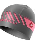 CASTELLI Kolesarska kapa - ARRIVO 3 THERMO - siva/rožnata