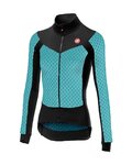 CASTELLI Kolesarski dres z dolgimi rokavi zimski - SFIDA LADY WINTER - svetlo modra/črna