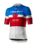CASTELLI Kolesarski dres s kratkimi rokavi - MILANO - bela/modra/rdeča