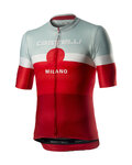 CASTELLI Kolesarski dres s kratkimi rokavi - MILANO - siva/bordo/rdeča