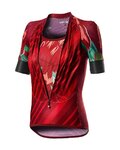 CASTELLI Kolesarski dres s kratkimi rokavi - CLIMBER'S LADY - rdeča