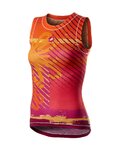CASTELLI Kolesarska  majica brez rokavov - PRO MESH W LADY - večbarvno/oranžna