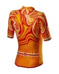 CASTELLI Kolesarski dres s kratkimi rokavi - CLIMBER'S 2.0 LADY - rumena/oranžna