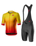 CASTELLI Kolesarski dres kratek rokav in kratke hlače - AERO RACE - rumena/črna