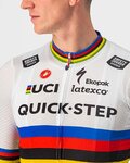 CASTELLI Kolesarski dres s kratkimi rokavi - QUICK-STEP 2022 COMPETIZIONE - mavrično/bela