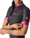 CASTELLI Kolesarski dres s kratkimi rokavi - GRADIENT LADY - antracit
