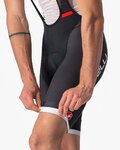 CASTELLI Kolesarske kratke hlače z naramnicami - COMPETIZIONE KIT - črna/srebrna