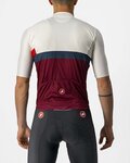 CASTELLI Kolesarski dres s kratkimi rokavi - A BLOCCO - bež/bordo/rdeča/modra