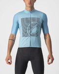 CASTELLI Kolesarski dres s kratkimi rokavi - BAGARRE - modra