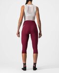 CASTELLI Kolesarske 3/4 hlače brez naramnic - VELOCISSIMA 3 LADY  - rožnata/bordo