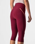 CASTELLI Kolesarske 3/4 hlače brez naramnic - VELOCISSIMA 3 LADY  - rožnata/bordo