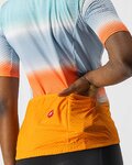 CASTELLI Kolesarski dres s kratkimi rokavi - DOLCE LADY - oranžna/modra