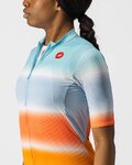 CASTELLI Kolesarski dres s kratkimi rokavi - DOLCE LADY - oranžna/modra