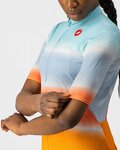CASTELLI Kolesarski dres s kratkimi rokavi - DOLCE LADY - oranžna/modra