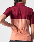 CASTELLI Kolesarski dres s kratkimi rokavi - VELOCISSIMA LADY - bordo/rožnata