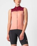 CASTELLI Kolesarski dres brez rokavov - VELOCISSIMA LADY - bordo/rožnata