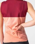 CASTELLI Kolesarski dres brez rokavov - VELOCISSIMA LADY - bordo/rožnata