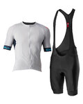 CASTELLI Kolesarski dres kratek rokav in kratke hlače - ENTRATA VI - črna/siva