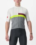 CASTELLI Kolesarski dres s kratkimi rokavi - A BLOCCO - bordo/siva/rumena/slonovina