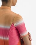 CASTELLI Kolesarski dres s kratkimi rokavi - DOLCE LADY - rdeča/oranžna