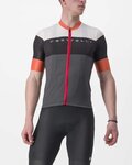 CASTELLI Kolesarski dres s kratkimi rokavi - SEZIONE - siva/črna/oranžna