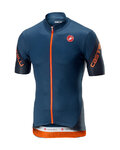 CASTELLI Kolesarski dres s kratkimi rokavi - ENTRATA 3.0 - modra/oranžna