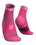 COMPRESSPORT Kolesarske klasične nogavice - TRAINING - rožnata