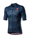 CASTELLI Kolesarski dres s kratkimi rokavi - GIRO STELVIO 2020 - modra